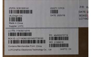 Lenovo 5CB1S05141 C-Cover with keyboard, Arabic, Luna Grey, Non-Backlight, FingerPrint, US