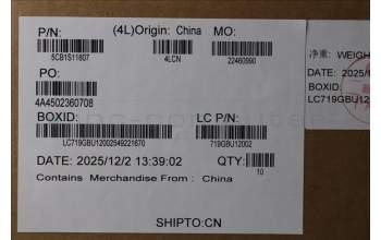 Lenovo 5CB1S11807 COVER COVER L 83F5 STRIP_COVER WT