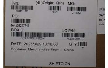 Lenovo 5CB1S11810 COVER Cover L 83F5 HINGE CAP L+R BK