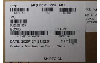 Lenovo 5CB1S11814 COVER Cover L 83F5 HINGE_CAP_L+R WH