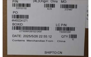 Lenovo 5CB1S31102 COVER COVER L 83LT STRIP COVER EB