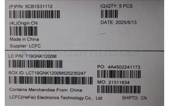 Lenovo 5CB1S31112 C-Cover with keyboard, French, Eclipse Black, White Backlight, US