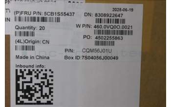 Lenovo 5CB1S55437 COVER FRU C cover WL AMD W D SMC BLANC2