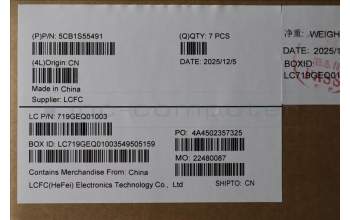 Lenovo 5CB1S55491 COVER FRU ME472_DCOVER_SUB_ASSY_AL_GY