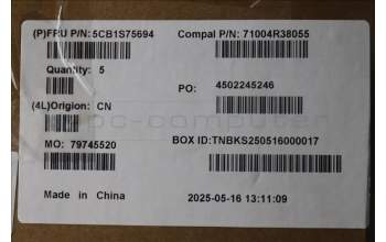 Lenovo 5CB1S75694 C-Cover with keyboard, Hungarian, Seashell, Non-Puresight Logo, UK