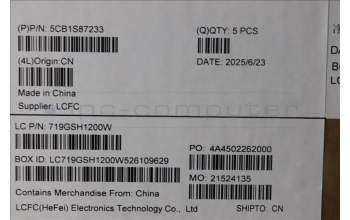 Lenovo 5CB1S87233 C-Cover with keyboard, Belgian, Eclipse Black, White Backlight, UK