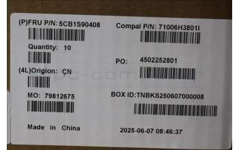 Lenovo 5CB1S90408 C-Cover with keyboard, English, Luna Grey, RGB Backlight