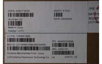 Lenovo 5CB1T18705 C-Cover with keyboard, Nordic, Luna Grey, Backlight, UK