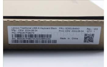 Lenovo 5D50U84643 DT_KYB Tra USB AI KB BLK_Por