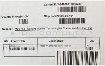 Lenovo 5D68C29634 TB305 TPLCM&*HQ3160001THG0 CS