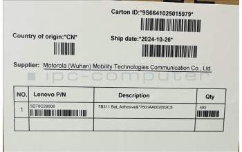 Lenovo 5D78C29008 TB311 Bat_Adhesive&*7601AA002002CS
