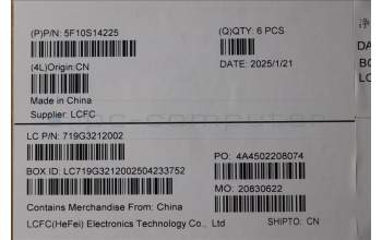 Lenovo 5F10S14225 FAN FAN L 83LC thermal w/fan FCN