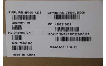 Lenovo 5F10S14235 FAN Thermal module w/Fan C 83JL AVC