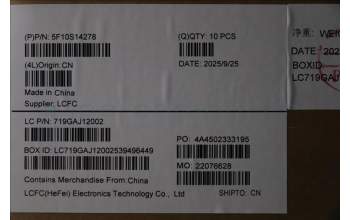 Lenovo 5F10S14278 FAN FAN L 83F5 THM1 W/FAN AVC