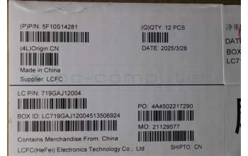 Lenovo 5F10S14281 FAN FAN L 83F5 THM2 W/FAN FCN