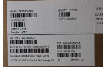 Lenovo 5F10S14328 FAN FAN L 83F3 INTEL GN22 AVC