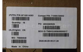 Lenovo 5F10S14353 FAN Thermal w/Fan C 83JG X2X4 FO