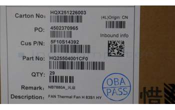 Lenovo 5F10S14392 FAN Thermal Fan H 83S1 HY