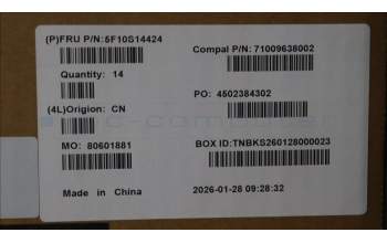 Lenovo 5F10S14424 FAN Thermal module w/Fan C 83RW FCN