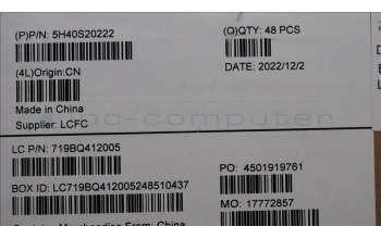 Lenovo 5H40S20222 HEATSINK Heatsink L 82H7 AVC DIS