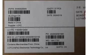 Lenovo 5H40S20545 HEATSINK Heatsink L 82RL TAISOL UMA