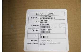 Lenovo 5H40S20579 HEATSINK Thermal module H 21CY UMA_HY