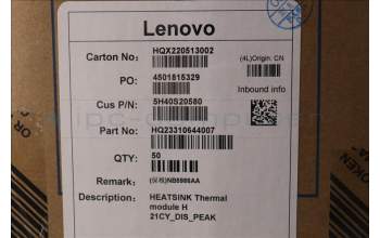Lenovo 5H40S20580 HEATSINK Thermal module H 21CY_DIS_PEAK