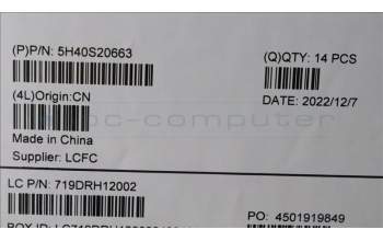 Lenovo 5H40S20663 HEATSINK Heatsink L 82UG TAISOL