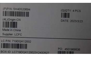 Lenovo 5H40S20694 HEATSINK Thermal module L 82UH AVC WEI