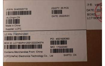 Lenovo 5H40S20719 HEATSINK Thermal Module L 82V6 WEIHONG