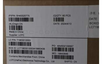 Lenovo 5H40S20775 HEATSINK Heatsink L 82XB FANLESS WEIHONG
