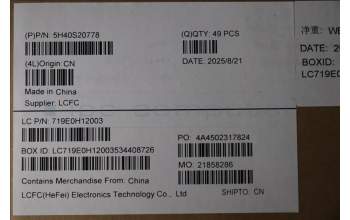 Lenovo 5H40S20778 HEATSINK HEATSINK L 82XM WEIHONG