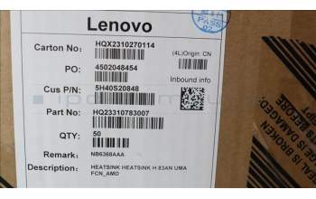 Lenovo 5H40S20848 HEATSINK HEATSINK H 83AN UMA FCN_AMD