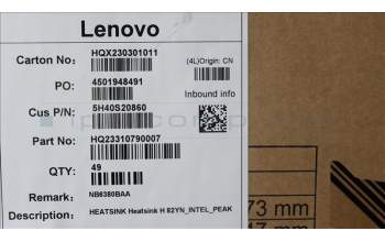 Lenovo 5H40S20860 HEATSINK Heatsink H 82YN_INTEL_PEAK
