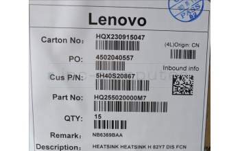 Lenovo 5H40S20867 HEATSINK HEATSINK H 82Y7 DIS FCN