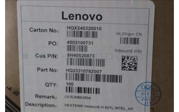 Lenovo 5H40S20873 HEATSINK Heatsink H 82YL INTEL_HY