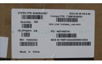 Lenovo 5H40S20927 HEATSINK Heatsink C 82XF H45 KIPO