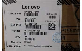 Lenovo 5H40S21252 HEATSINK Heatsink H 83JQ PINDAI
