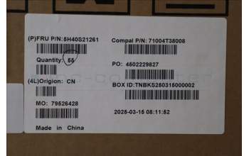 Lenovo 5H40S21261 HEATSINK Heatsink C 83KF FCN