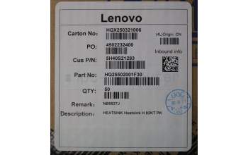 Lenovo 5H40S21293 HEATSINK Heatsink H 83KT PK