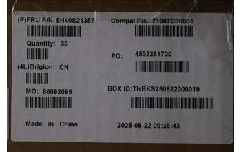 Lenovo 5H40S21357 HEATSINK Heatsink C 83SC HY