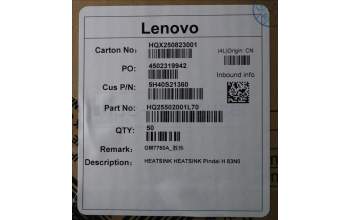 Lenovo 5H40S21360 HEATSINK HEATSINK Pindai H 83N0