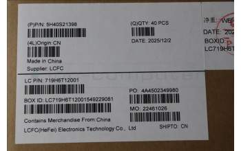 Lenovo 5H40S21398 HEATSINK HEATSINK L 83UT AVC