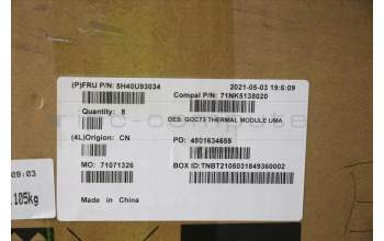 Lenovo 5H40U93034 HEATSINK A360 ITL 35W UMA TM