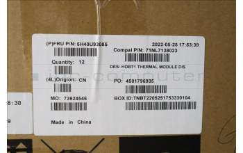 Lenovo 5H40U93085 HEATSINK A570 I ADL-P i7 DIS TM,CM