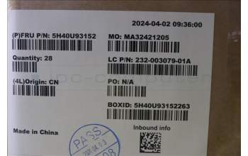 Lenovo 5H40U93152 HEATSINK Intel 15W Fanless TM,CM