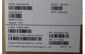 Lenovo 5H40U93193 HEATSINK FRU T5 Gen4 SSD HSK,WEIHONG