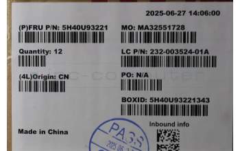 Lenovo 5H40U93221 HEATSINK FRU Thermal Module DIS HS