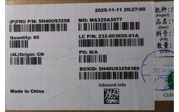 Lenovo 5H40U93258 HEATSINK V100q ADL-N 25W Cooler