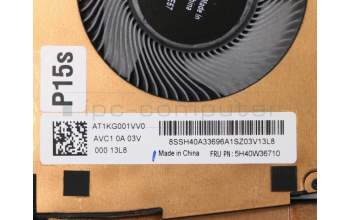 Lenovo HEATSINK CPU heatsink,w/fan,SWG P AVC pour Lenovo ThinkPad P15s (20T4/20T5)